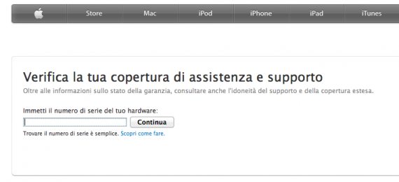itunes garanzia